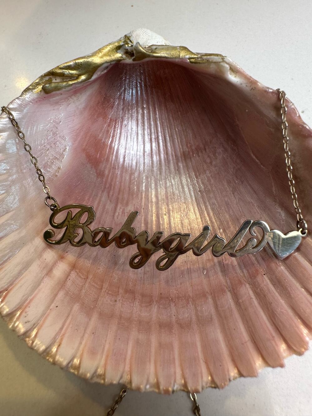 Gold Plated Babygirl Pendant and Necklace Sterling 925 Pendant + 16-20" Necklace